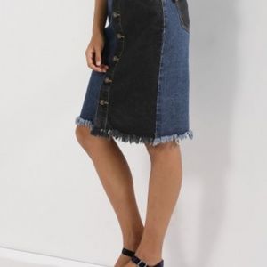 Momokrom Two Tone Button Up Skirt